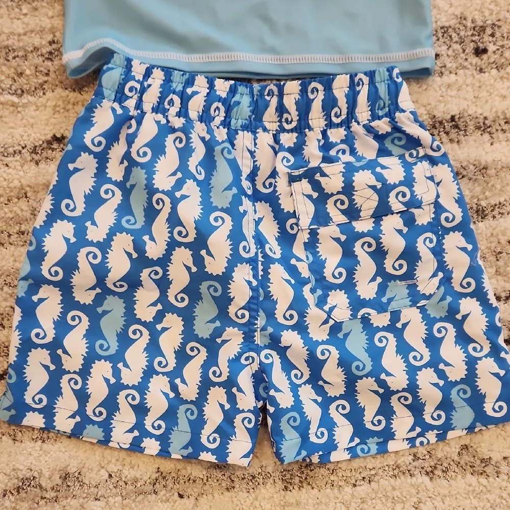 Flap Happy Boys Rashguard Swim Set Size 4 New W Tags